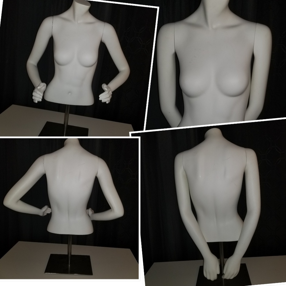 Mannequin fem upper torso w stand